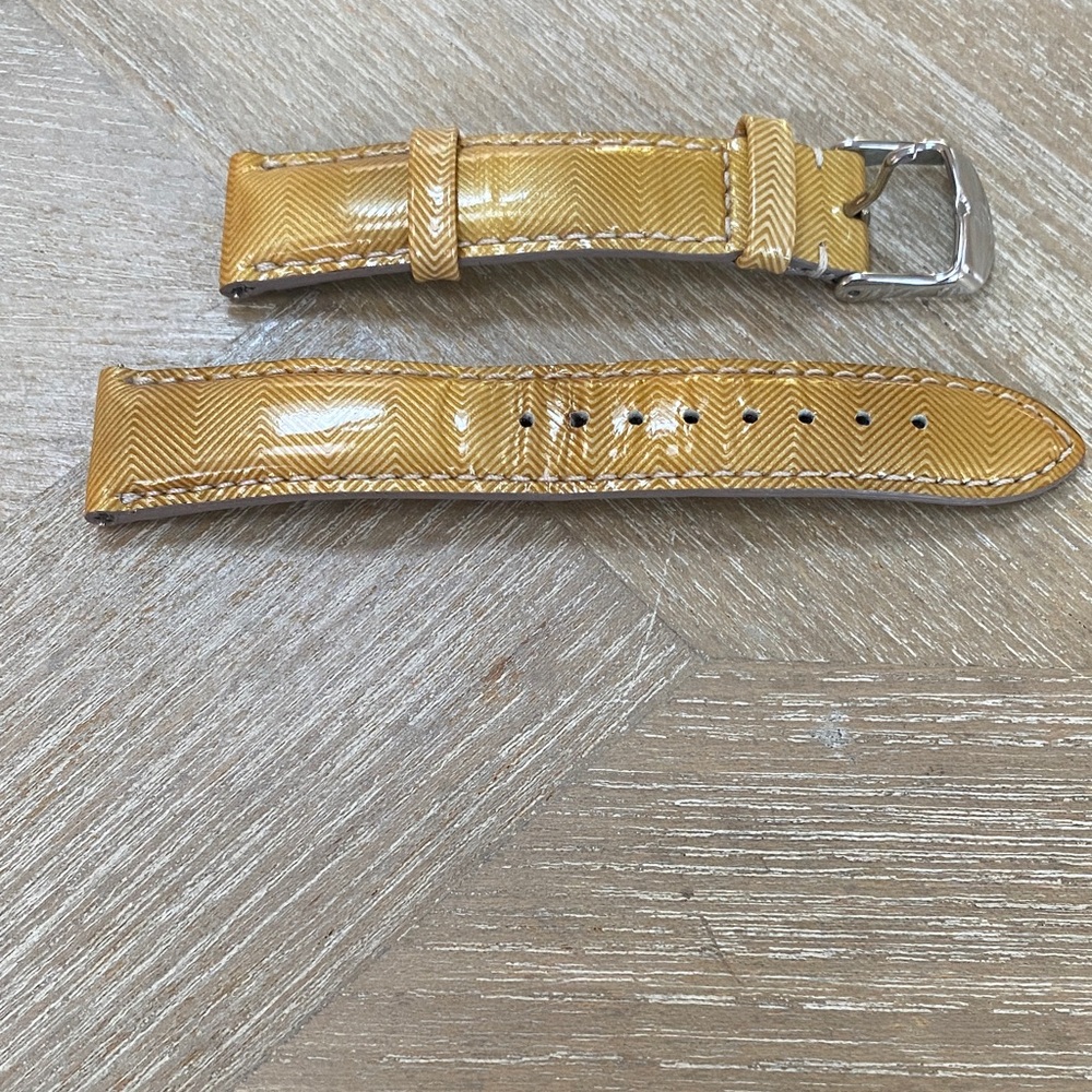 Michele Mustard Patent Leather Finish Watch Strap.EUC. 18MM.
